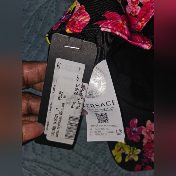 Versace Floral Logo Embroidered Baseball Hat - Picture 4 of 7